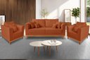 Ver imagem 1 de Kit Sofá 3 Lugares e 2 Poltronas Beny Viena Suede Terracota - Madeira Prima Deccor