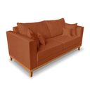 Ver imagem 3 de Kit Sofá 3 Lugares e 2 Poltronas Beny Viena Suede Terracota - Madeira Prima Deccor