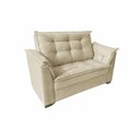 Ver imagem 4 de Sofá Alice 2 Lugares Fixo 140cm Bege Suede Compacto para Sala Pequena