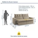 Ver mais imagens de Sofá Retrátil e Reclinável 2 Lugares 210cm Pillow Top Duplo Base Madeira Maciça Paris