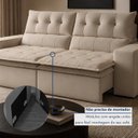 Ver imagem 7 de Sofá Retrátil e Reclinável 2 Lugares 210cm Pillow Top Duplo Base Madeira Maciça Paris