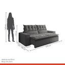 Ver imagem 3 de Sofá Retrátil e Reclinável 2 Lugares Pillowtop Duplo Paris 