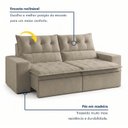 Ver imagem 2 de Sofá Retrátil e Reclinável 4 Lugares 250cm Pillow Top Duplo Base Madeira Maciça Paris