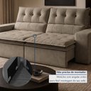 Ver imagem 7 de Sofá Retrátil e Reclinável 4 Lugares 250cm Pillow Top Duplo Base Madeira Maciça Paris