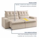 Ver imagem 3 de Sofá Retrátil e Reclinável 4 Lugares 250cm Pillow Top Duplo Base Madeira Maciça Paris