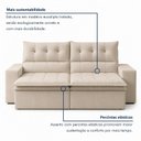 Ver imagem 4 de Sofá Retrátil e Reclinável 4 Lugares 250cm Pillow Top Duplo Base Madeira Maciça Paris
