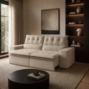 Ver imagem 1 de Sofá Retrátil e Reclinável 4 Lugares 250cm Pillow Top Duplo Base Madeira Maciça Paris