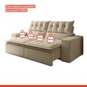 Ver imagem 4 de Sofá Retrátil e Reclinável 4 Lugares 290cm Pillow Top Duplo Base Madeira Maciça Paris