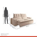 Ver imagem 3 de Sofá Retrátil e Reclinável 4 Lugares 290cm Pillow Top Duplo Base Madeira Maciça Paris