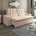 Ver imagem 1 de Sofá Retrátil e Reclinável 4 Lugares 290cm Pillow Top Duplo Base Madeira Maciça Paris