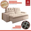 Ver imagem 7 de Sofá Retrátil e Reclinável 4 Lugares 290cm Pillow Top Duplo Base Madeira Maciça Paris