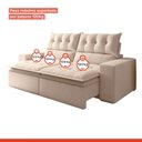 Ver imagem 4 de Sofá Retrátil e Reclinável 4 Lugares 290cm Pillow Top Duplo Base Madeira Maciça Paris