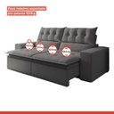Ver imagem 4 de Sofá Retrátil e Reclinável 4 Lugares 290cm Pillow Top Duplo Base Madeira Maciça Paris