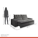 Ver imagem 3 de Sofá Retrátil e Reclinável 4 Lugares 290cm Pillow Top Duplo Base Madeira Maciça Paris
