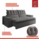 Ver mais imagens de Sofá Retrátil e Reclinável 4 Lugares 290cm Pillow Top Duplo Base Madeira Maciça Paris