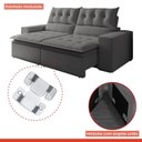 Ver imagem 6 de Sofá Retrátil e Reclinável 4 Lugares 290cm Pillow Top Duplo Base Madeira Maciça Paris