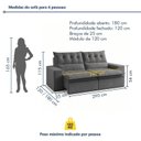 Ver mais imagens de Sofá Retrátil e Reclinável 4 Lugares 290cm Pillow Top Duplo Base Madeira Maciça Paris