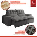 Ver imagem 7 de Sofá Retrátil e Reclinável 4 Lugares 290cm Pillow Top Duplo Base Madeira Maciça Paris