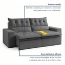 Ver imagem 3 de Sofá Retrátil e Reclinável 4 Lugares 290cm Pillow Top Duplo Base Madeira Maciça Paris