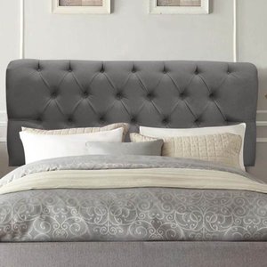 Painel Cabeceira Estofada Paris 140cm Cama Box Casal Suede Cinza Escuro- Mabe Magazine