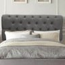 Painel Cabeceira Estofada Paris 140cm Cama Box Casal Suede Cinza Escuro- Mabe Magazine - 1