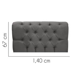 Painel Cabeceira Estofada Paris 140cm Cama Box Casal Suede Cinza Escuro- Mabe Magazine - 2