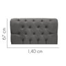 Painel Cabeceira Estofada Paris 140cm Cama Box Casal Suede Cinza Escuro- Mabe Magazine - 2