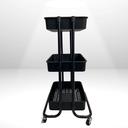 Ver imagem 4 de Prateleira Organizador Multiuso 3 Andares com Rodinhas Preto