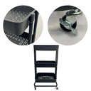 Ver imagem 3 de Prateleira Organizador Multiuso 3 Andares com Rodinhas Preto