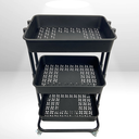 Ver imagem 5 de Prateleira Organizador Multiuso 3 Andares com Rodinhas Preto