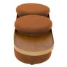 Puff Lynce com Mesa Auxiliar Aro Ouro Fosco Veludo Terracota - Nexta Casa - 7