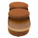 Ver imagem 7 de Puff Lynce com Mesa Auxiliar Aro Ouro Fosco Veludo Terracota - Nexta Casa