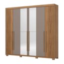 Ver imagem 2 de Guarda-Roupa Casal 6 Portas com Espelho Norton Marrom/Nature/Avelã