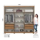 Ver imagem 3 de Guarda-Roupa Casal 6 Portas com Espelho Norton Marrom/Nature/Avelã