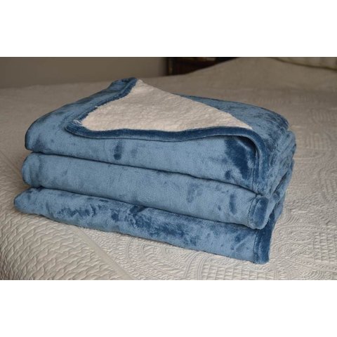 Cobertor Parahyba Mink Sherpa Azul Royal