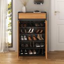 Ver imagem 2 de Sapateira Alta Organizador de Sapatos 2 Portas 4 Prateleiras Madeira Preto Tilo Idimex