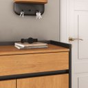 Ver imagem 5 de Sapateira Alta Organizador de Sapatos 2 Portas 4 Prateleiras Madeira Preto Tilo Idimex