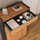 Ver imagem 4 de Sapateira Alta Organizador de Sapatos 2 Portas 4 Prateleiras Madeira Preto Tilo Idimex