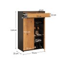 Ver imagem 7 de Sapateira Alta Organizador de Sapatos 2 Portas 4 Prateleiras Madeira Preto Tilo Idimex