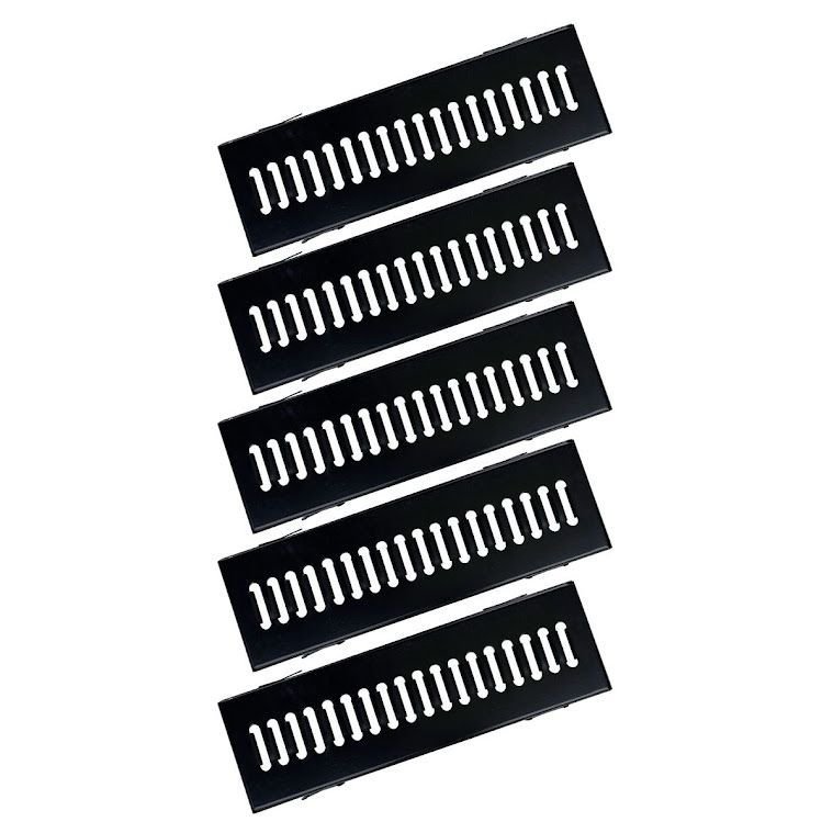 Kit 5 Ralo Grelha com Caixilho Aço Galvanizado Preto 15x50cm