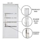 Ver imagem 4 de Porta Pivotante de Alumínio 210 X 120cm com Friso Linha 30 Direita Esquadrias Bergamo
