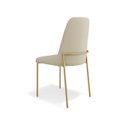 Ver imagem 4 de Kit 2 Cadeiras Estofadas Lucy Aço Dourado Linho Bege
