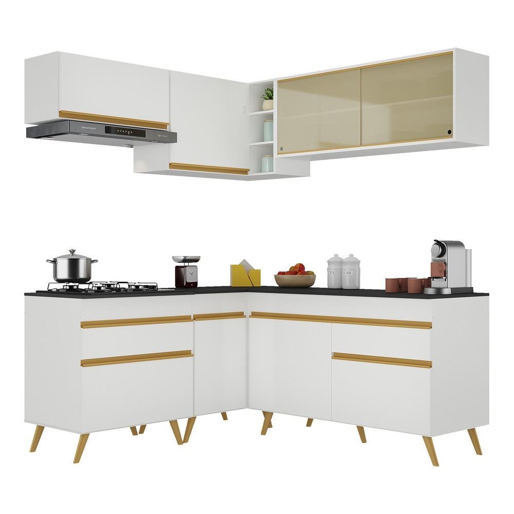 Cozinha Completa de Canto Veneza GW Multimóveis MP2062 com Armário e ...