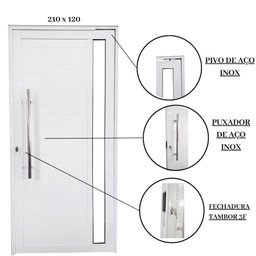 Porta Pivotante de Alumínio 210 X 120cm com Vidro Linha 30 Direita Esquadrias Bergamo - 4 Porta Pivotante de Alumínio 210 X 120cm com Vidro Linha 30 Direita Esquadrias Bergamo - 4