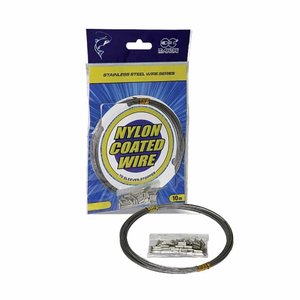 Cabo de Aço Revestido em Nylon P/ Pesca Nickel 70lb 10m
