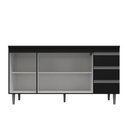 Ver imagem 3 de Balcão Gabinete de Pia para Cozinha sem Tampo 160cm 3 Portas Andréia Preto Fosco- Mabe Magazine