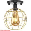 Ver imagem 4 de 10 Lustres Teto Plafon Industrial Aramado Globo Dourado Retrô Luminária Vintage Preto Agp Ilumini