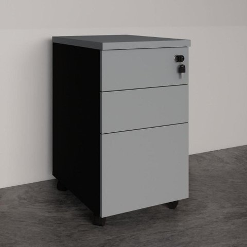 Gaveteiro Volante com Chave com 2 Gavetas e 1 Pasta Suspensa F5 Office