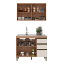 Ver imagem 6 de Cozinha Compacta Modulada 2 Peças 3 Gavetas Cecília Marrom/Freijó/Off White