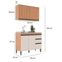 Ver imagem 4 de Cozinha Compacta Modulada 2 Peças 3 Gavetas Cecília Marrom/Freijó/Off White